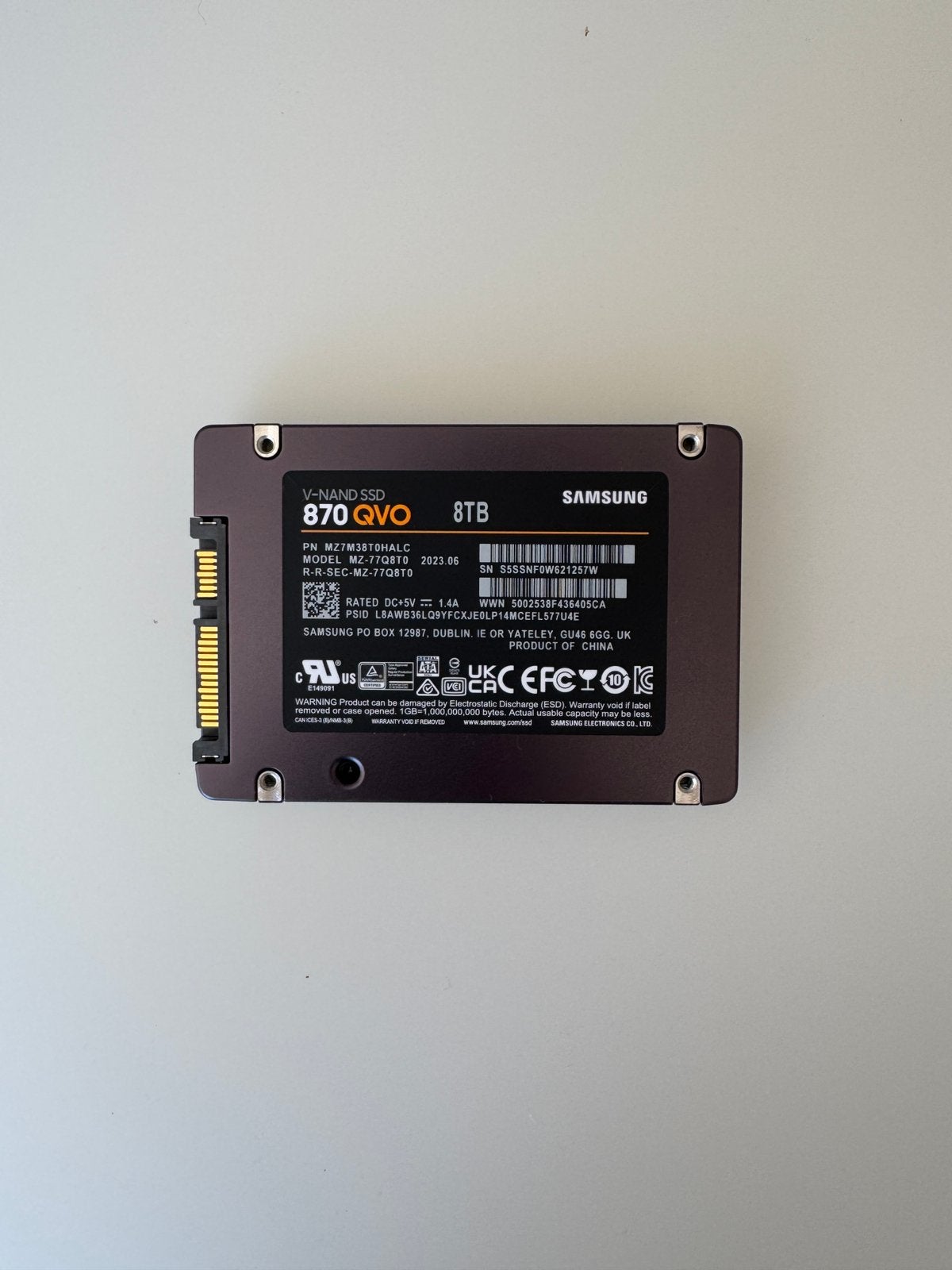 Samsung SSD 8TB 870 QVO, Intern, Ophalen of Verzenden, Zo goed als nieuw, Desktop
