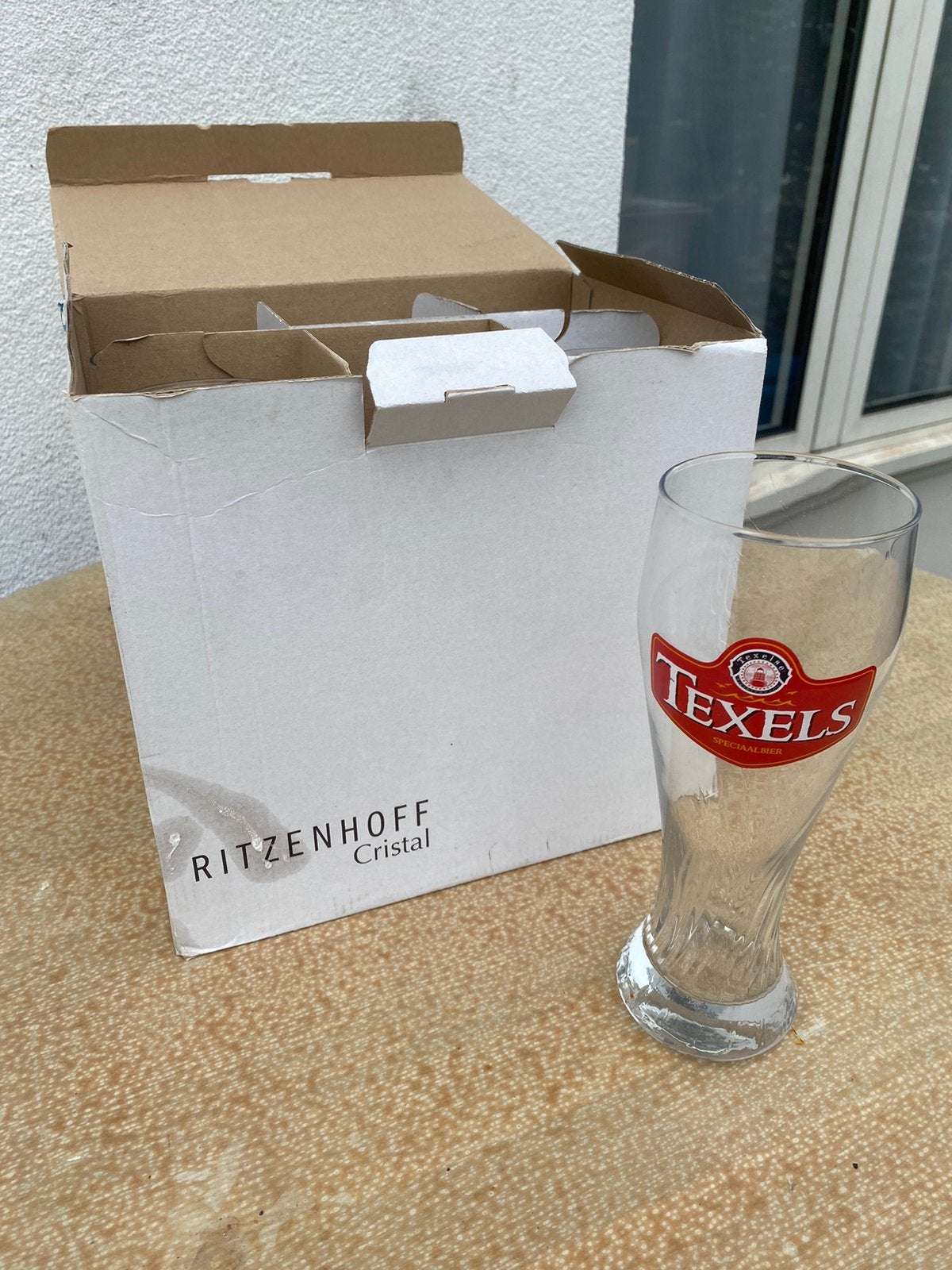 Texels bierglazen 12 stuks, Ophalen, Zo goed als nieuw, Bierglas