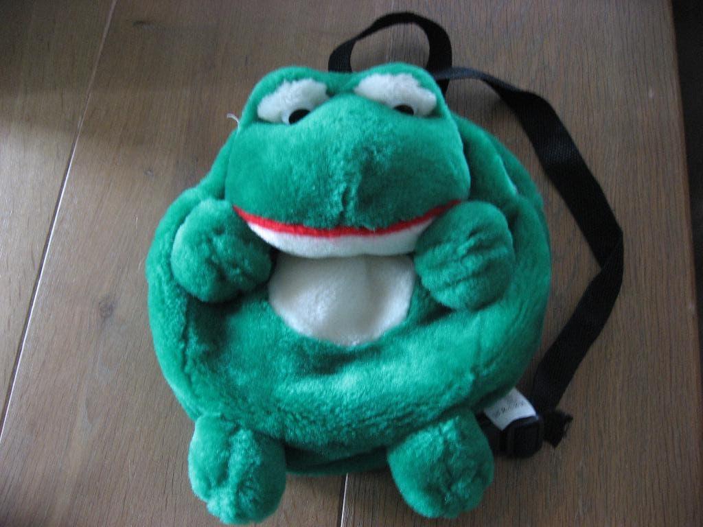 leuke nieuwe pluche kikker knuffel rugtasje, Verzenden, Nieuw