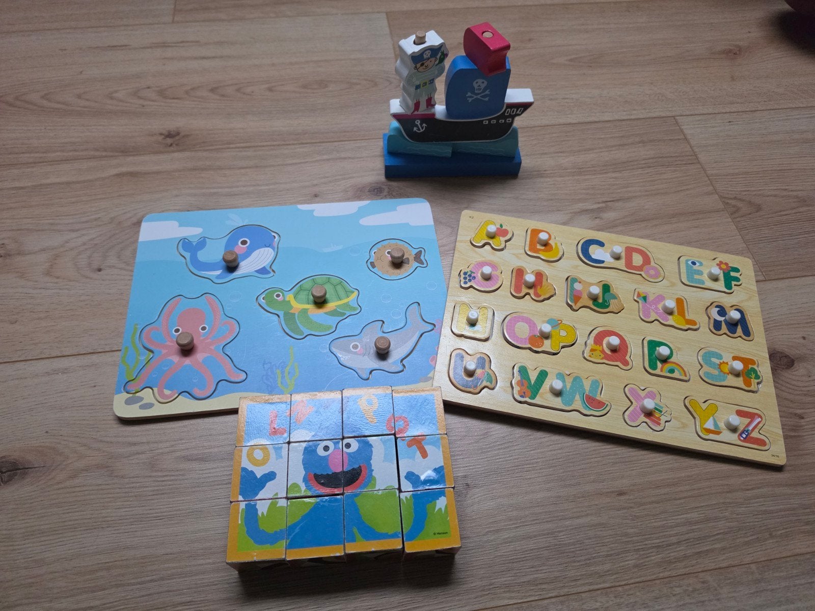 5 Houten puzzels en blokken set voor kinderen, Ophalen of Verzenden, Gebruikt, Overige typen