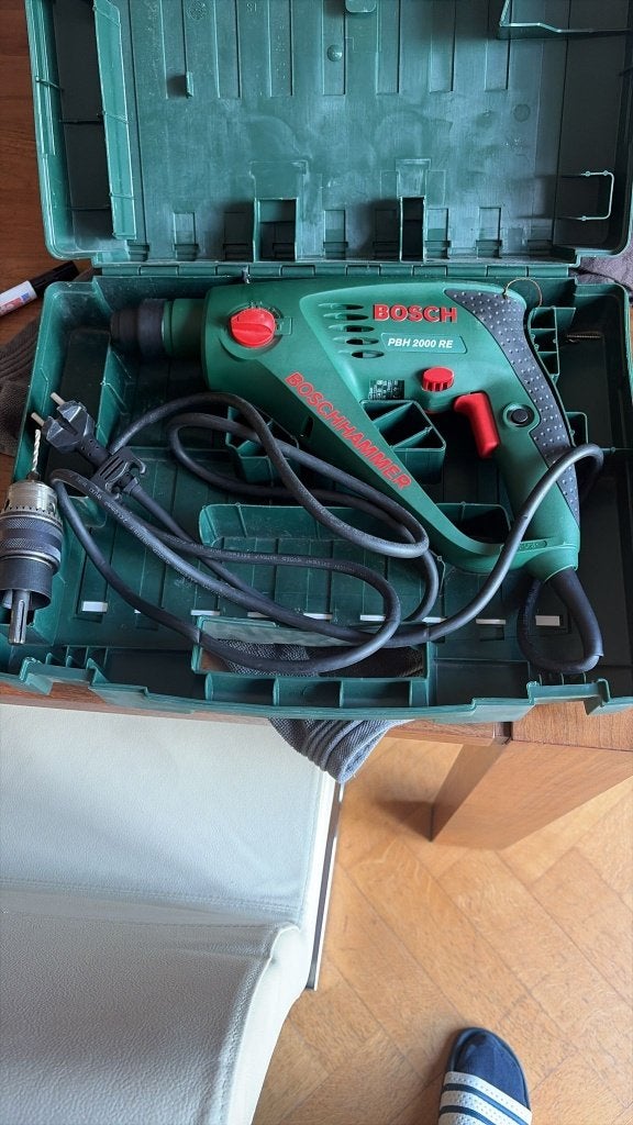 Bosch PBH 2000 RE boorhamer in koffer – particulier, Gebruikt, Variabele snelheid, 400 tot 600 watt, Ophalen