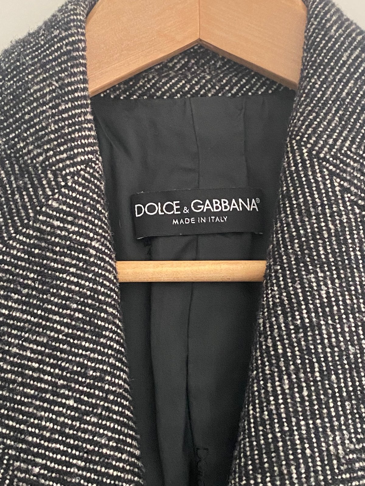 Dolce & Gabbana D&G wollen jas boucle visgraat mantel coat, Ophalen of Verzenden, Zo goed als nieuw, Maat 34 (XS) of kleiner, Zwart