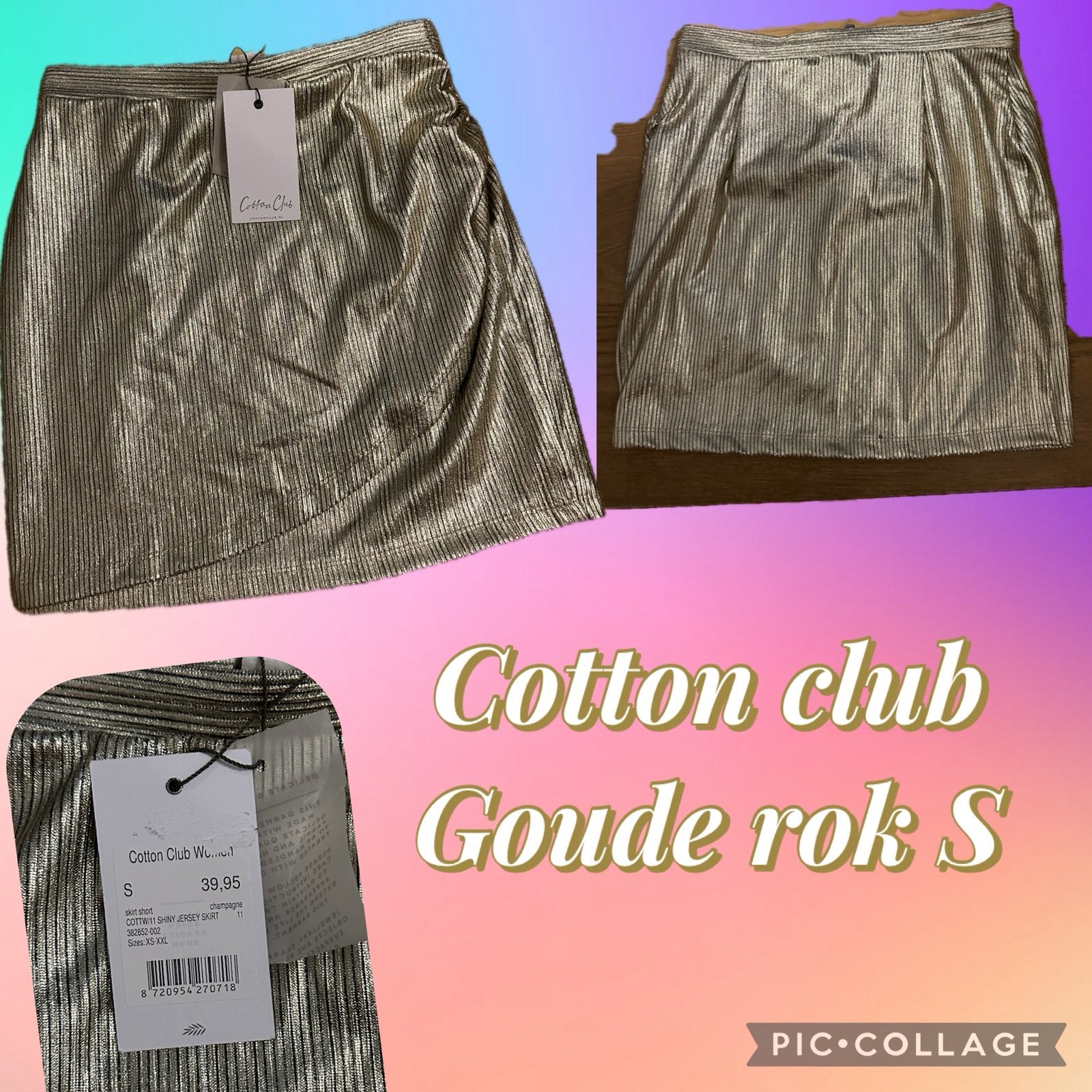 Cotton club goud rokje s nieuw, Nieuw, Ophalen of Verzenden, Maat 36 (S), Boven de knie
