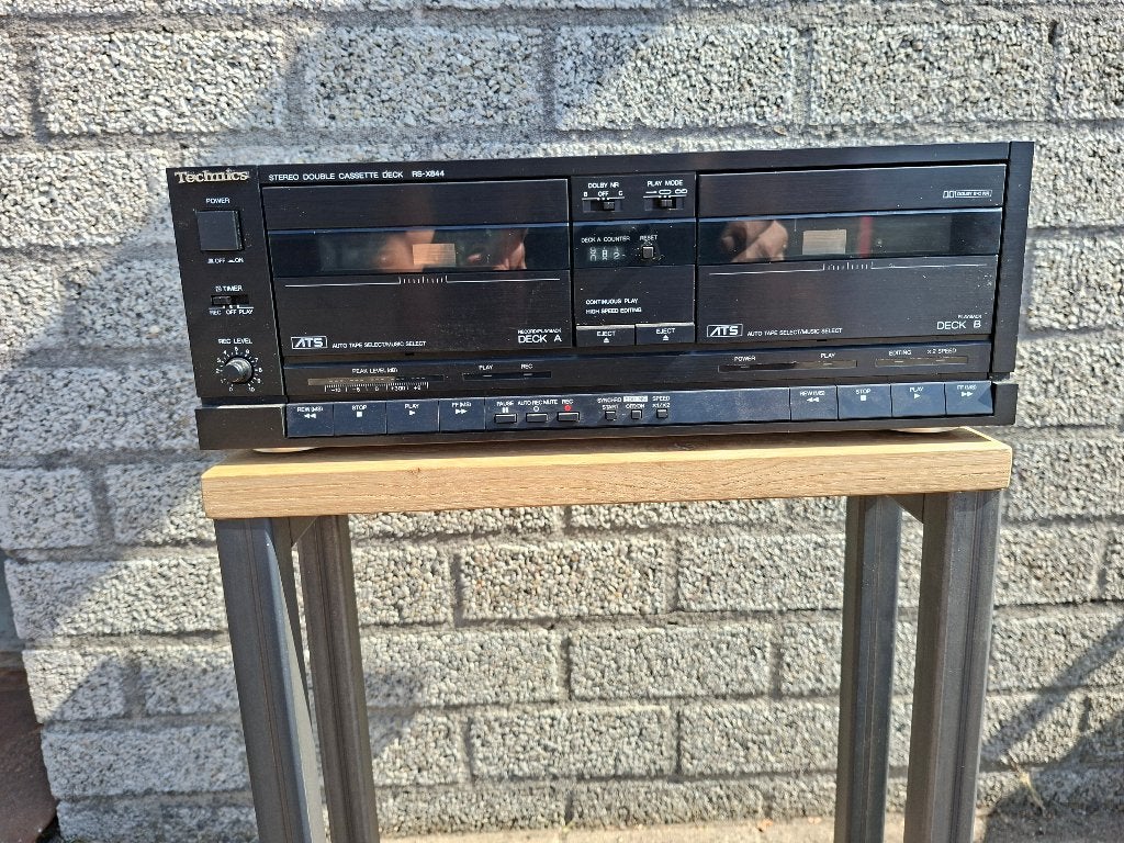 vintage technics dubbele cassettedeck rs x844, Audio, Tv en Foto, Cassettedecks, Ophalen of Verzenden, Dubbel, Overige merken