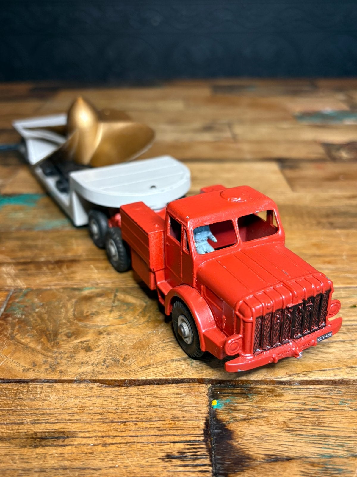 Dinky Supertoys No 986 Mighty Antar Low Loader met Propeller, Ophalen of Verzenden, Gebruikt, Bus of Vrachtwagen, Dinky Toys