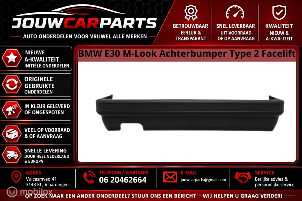 BMW E30 M-Look Achterbumper Type 2 Facelift, Nieuw, Ophalen of Verzenden, Achter, Bumper