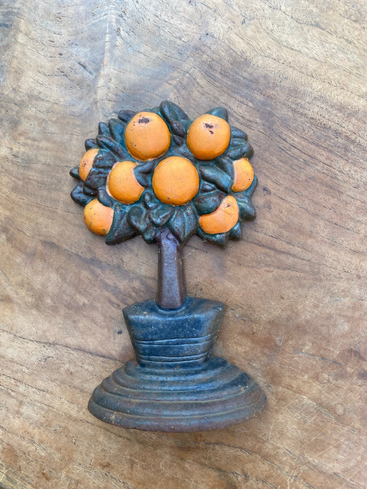 Gietijzeren Vintage Sinaasappelboom Deurstopper/Decoratie, Huis en Inrichting, Woonaccessoires | Overige, Vintage, Gebruikt, Meerkleurig