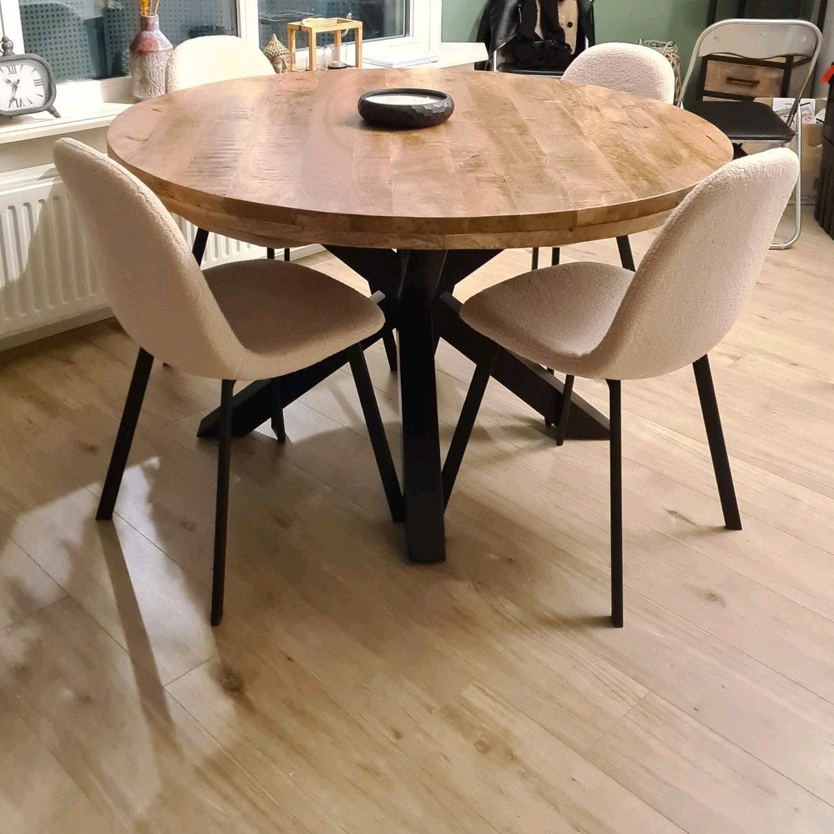 Ronde eettafel 130 cm, Ophalen, Rond, Vier personen, 100 tot 150 cm
