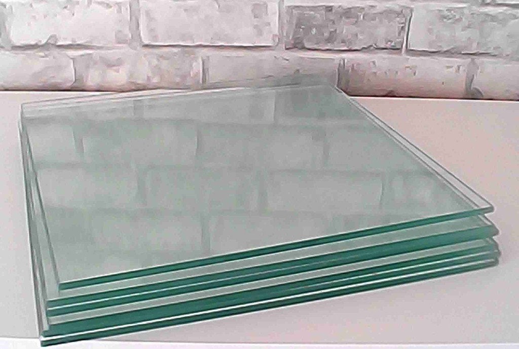6x FLOAT GLAS MET FLUOR GROENE RAND, Ophalen, Minder dan 80 cm, Glasplaat, Minder dan 80 cm