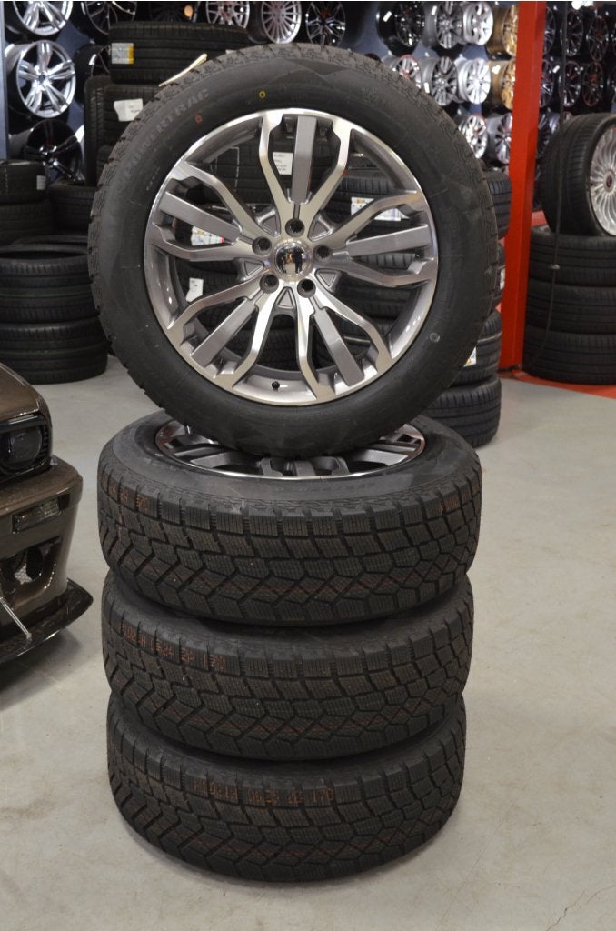 20" Range Rover Velgen 5x120 + Winterbanden, Niet ingevuld, Gebruikt, 255 mm, Banden en Velgen