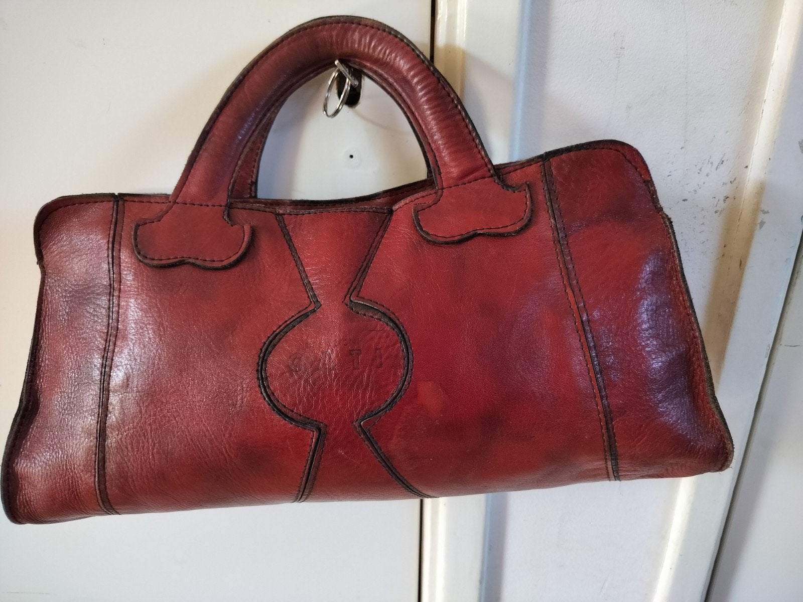 Prachtige vintage Italiaanse leren tas jaren 70 merk Cati

E, Verzenden