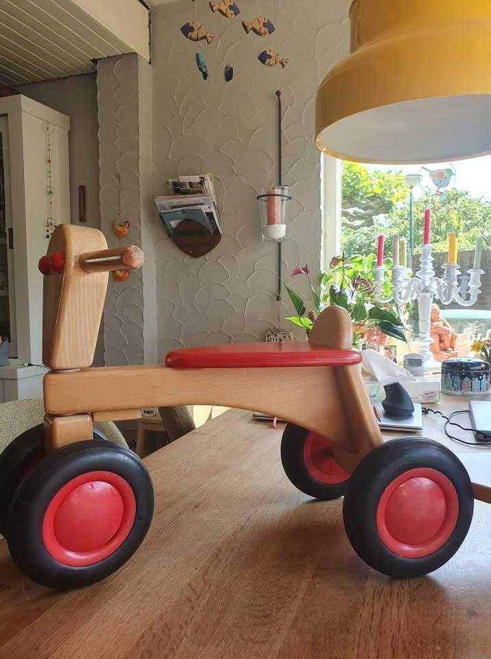 Houten loopfietsje met aanhanger, Ophalen, Gebruikt, Loopfiets