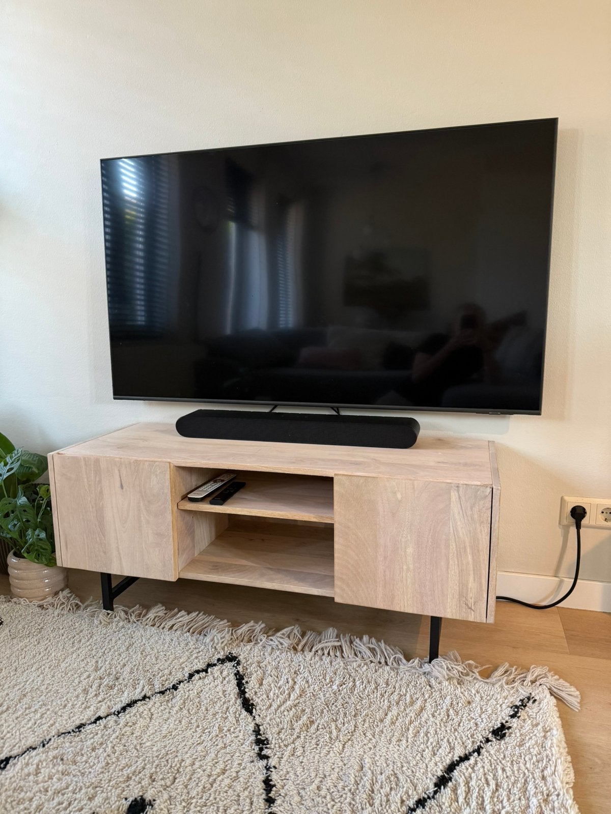 Tv meubel dressoir eiken blank, Huis en Inrichting, Kasten | Televisiemeubels, Ophalen, Eikenhout, 100 tot 150 cm, Zo goed als nieuw