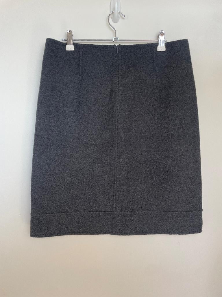 MaxMara grijs wollen rok maat 38 rechtvallend, Maat 38/40 (M), Info@marcolin.com, Max Mara, Ophalen of Verzenden