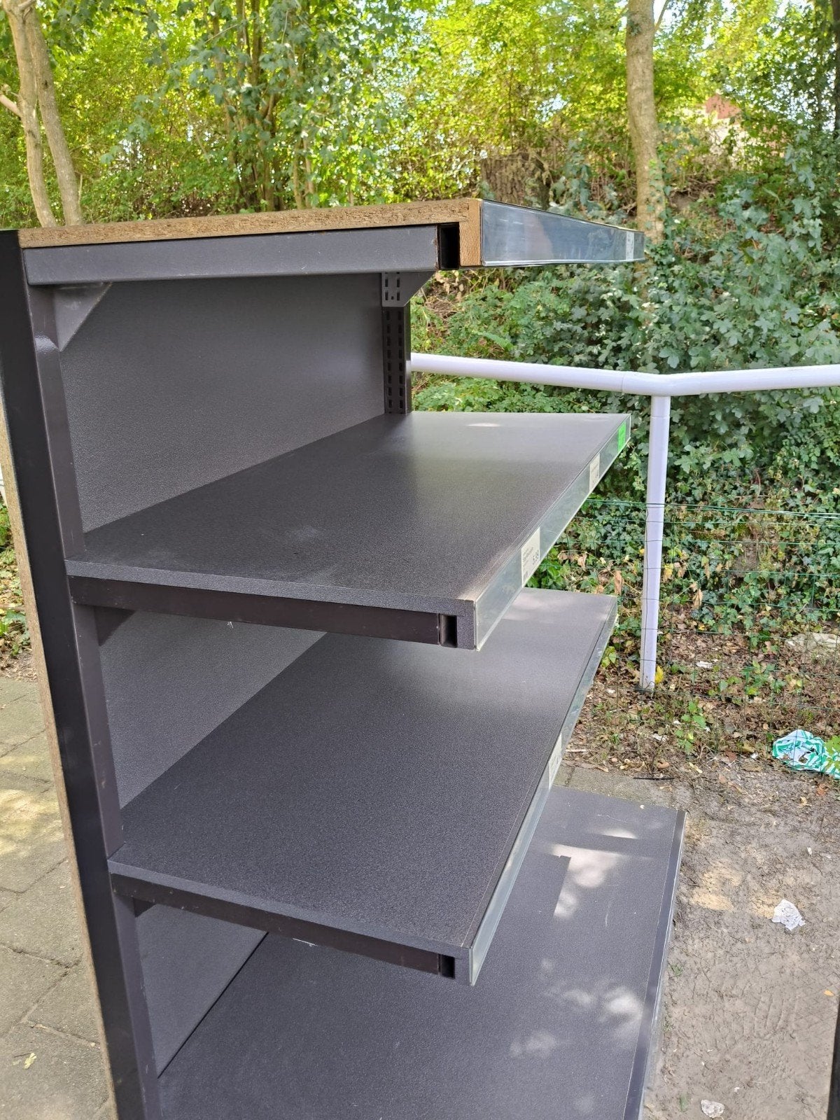 Stevig displayrek met 3 planken, 150x125 cm, Ophalen, Zo goed als nieuw
