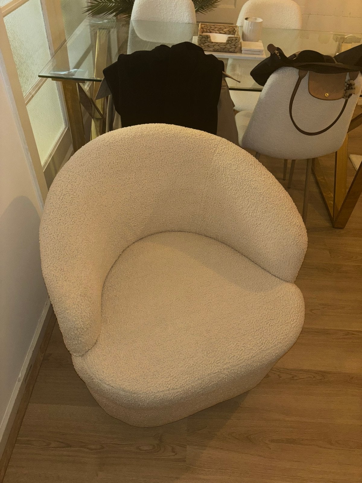 Teddy Bouclé Fauteuil - Zo goed als nieuw, Ophalen, Zo goed als nieuw, Stof, 75 tot 100 cm