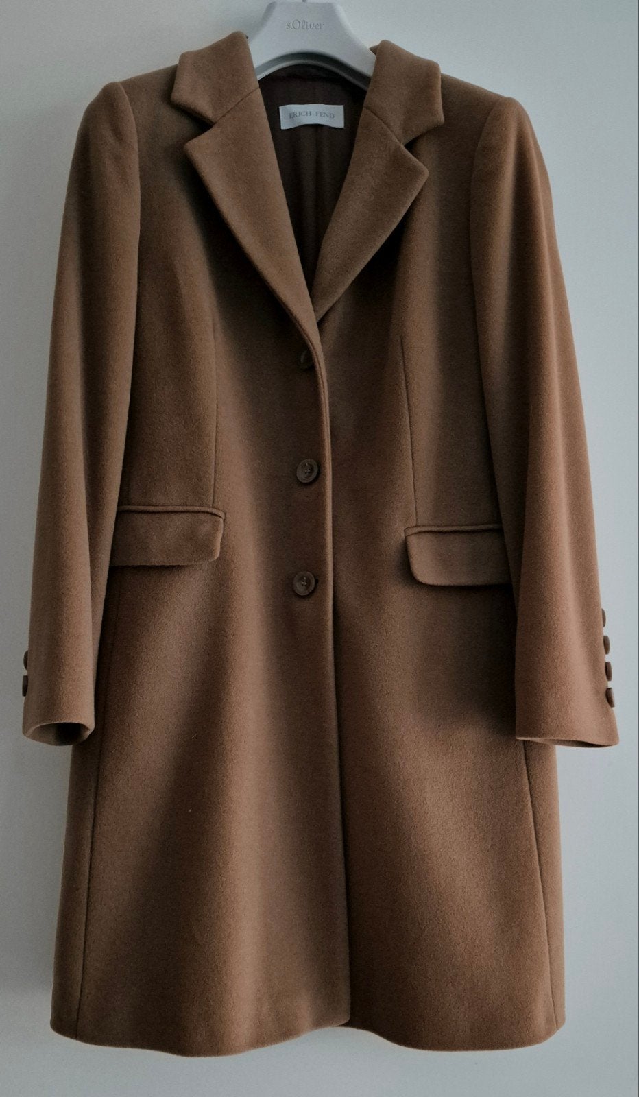 Erich Fend mantel camel bruin, Bruin, Verzenden, Maat 42/44 (L), Erich Fend