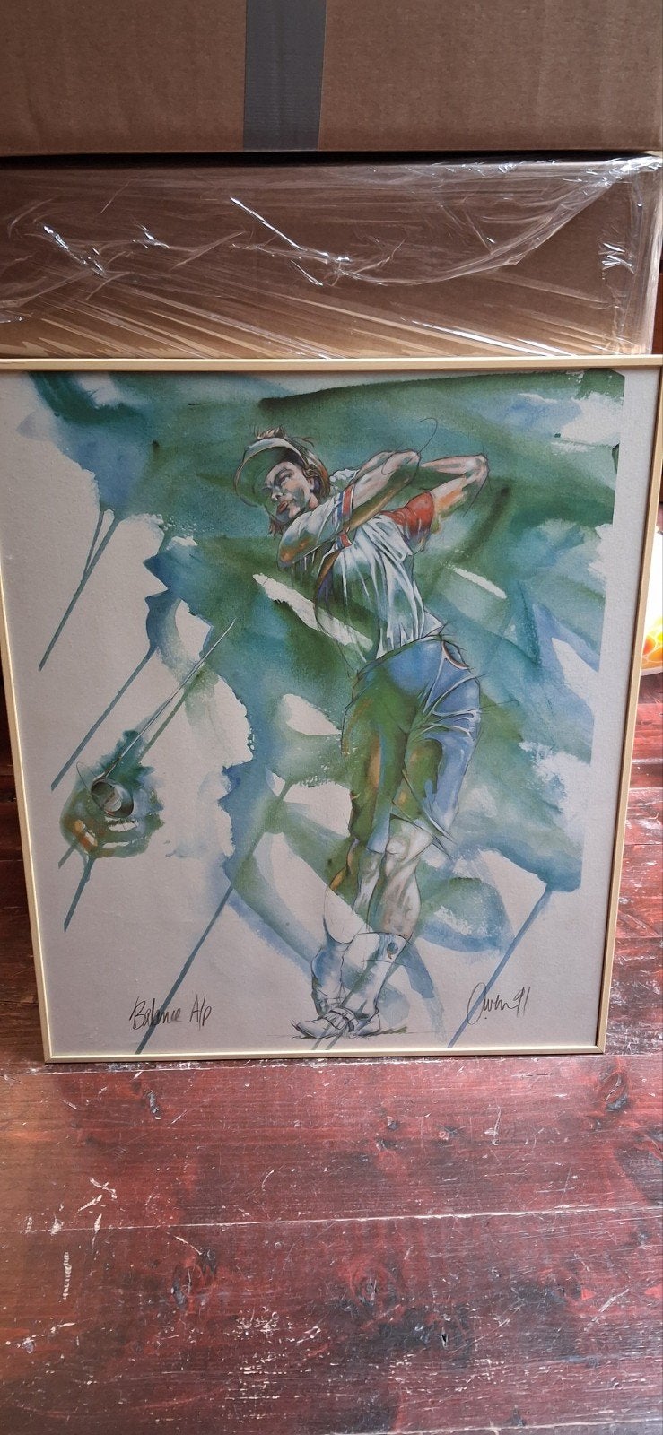 Sport Litho 50x60 cm - Owen, Gesigneerd, Ophalen of Verzenden, Sport, Lithografie