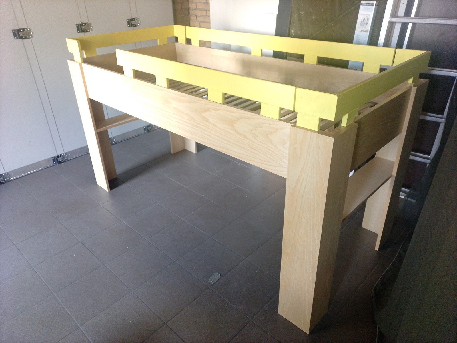 halfhoogslaper / hoogslaper, Ophalen, 90 cm, Eenpersoons, Bruin