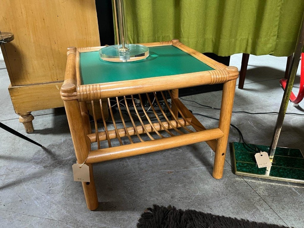 55) Hippe rotan salon / bijzettafel!, Overige materialen, Minder dan 55 cm, Gebruikt, .