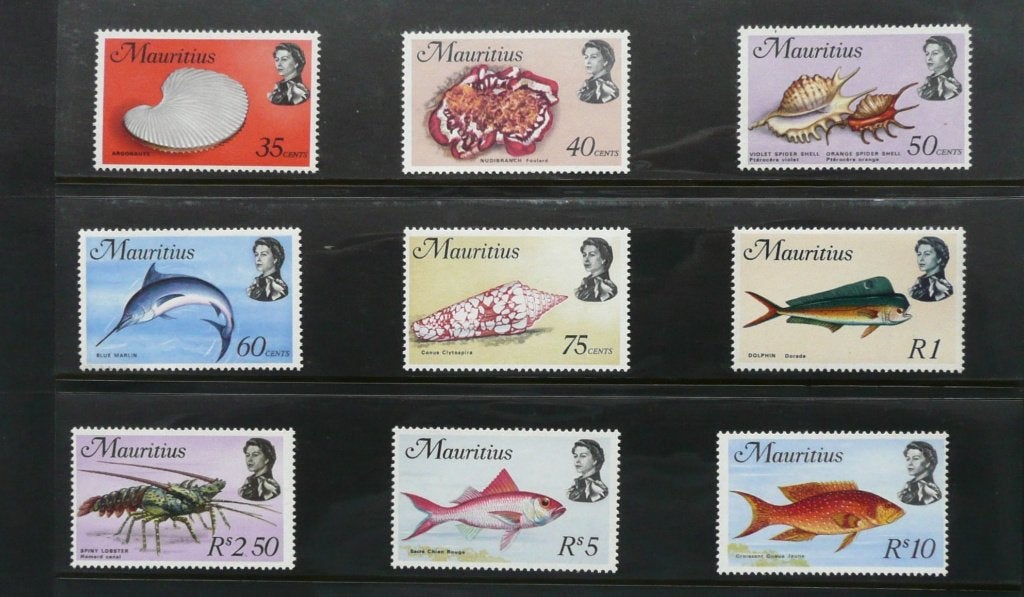 Mauritius serie (18 zegels) Zeedieren 1969 Postfris, Postzegels en Munten, Postzegels | Afrika, Verzenden, Overige landen, Postfris