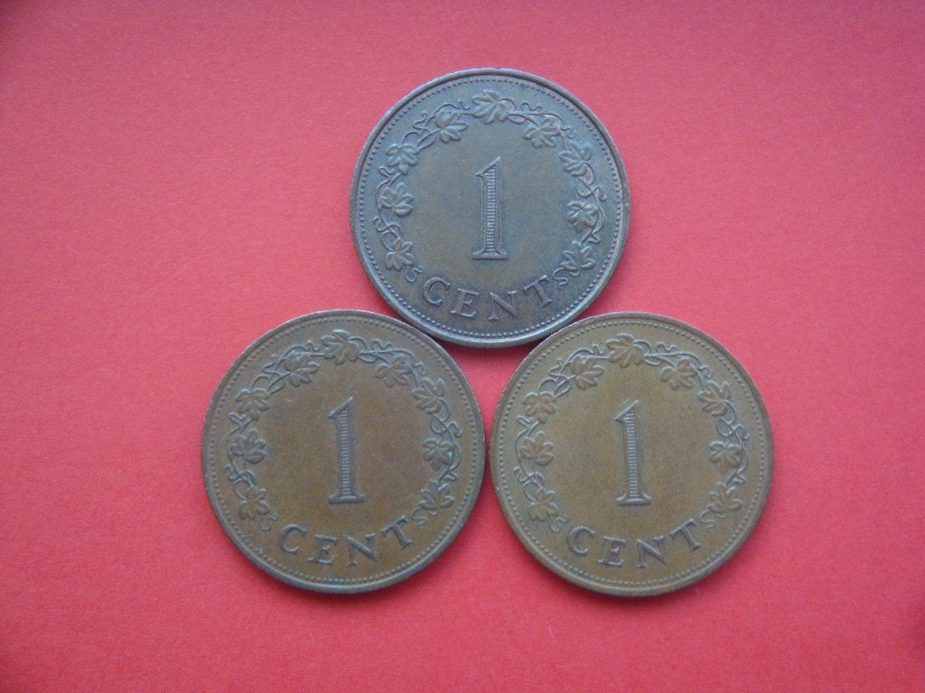 Malta setje munten 1 Cent 1972 / 1977., Verzenden, Overige landen, Setje