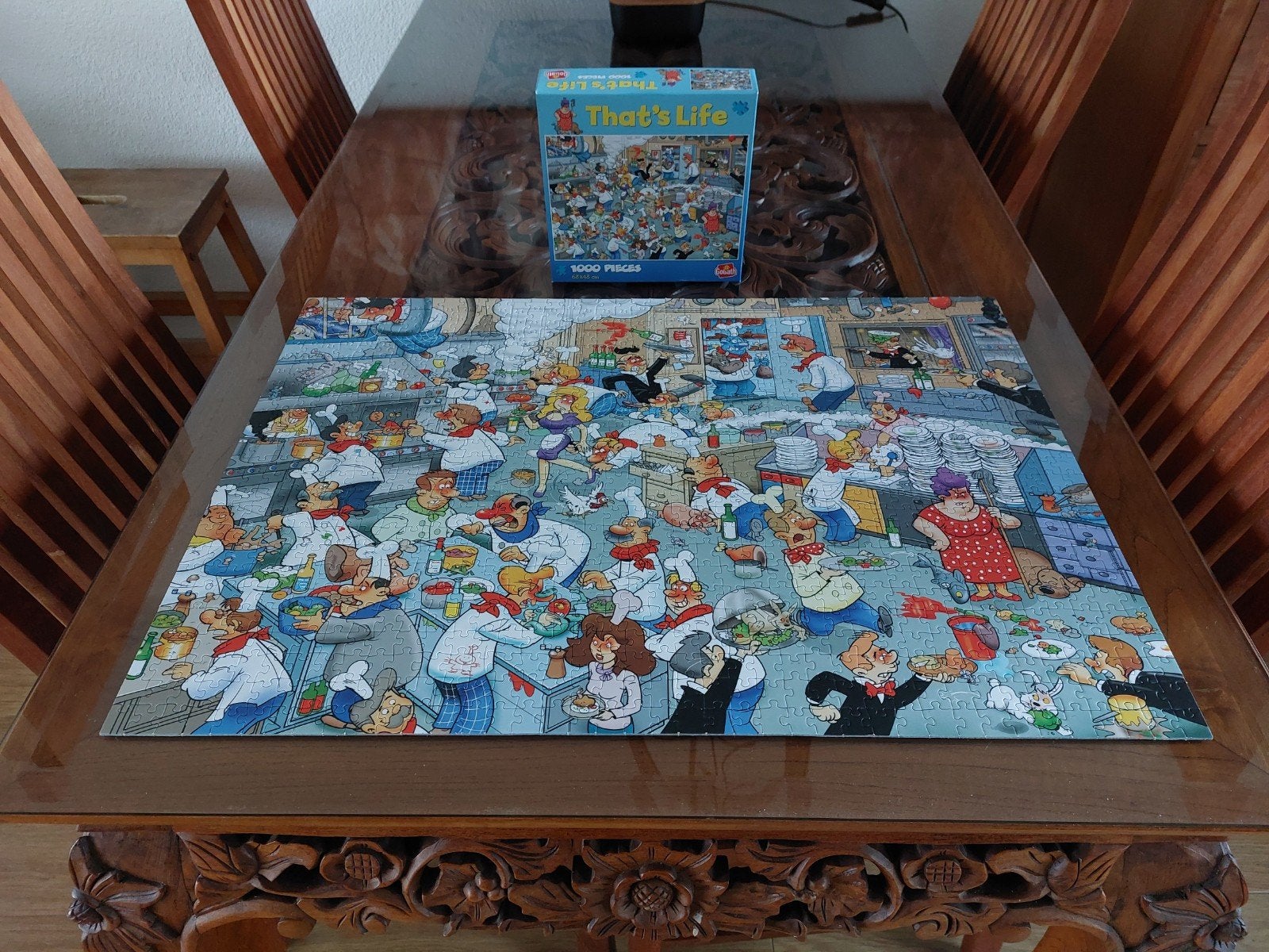 keuken that's life puzzel 1000 stukjes, Ophalen, 500 t/m 1500 stukjes, Zo goed als nieuw, Legpuzzel