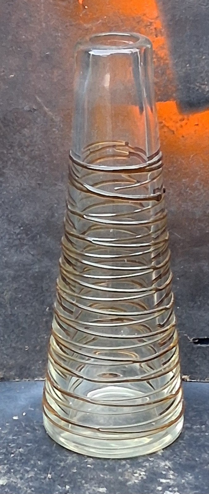 Vaas. Filigrana vaas.  Dik glas. Murano.  26 cm., Ophalen, 26 cm, Overige kleuren, Handgemaakt