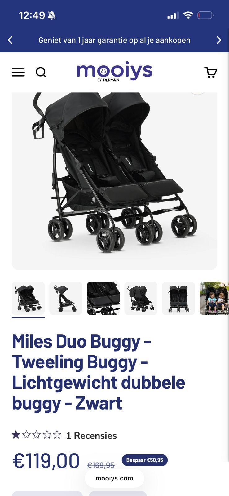 MILES DUO BUGGY NIEUW IN DOOS!, Ophalen of Verzenden, Nieuw, Overige merken, Duomodel