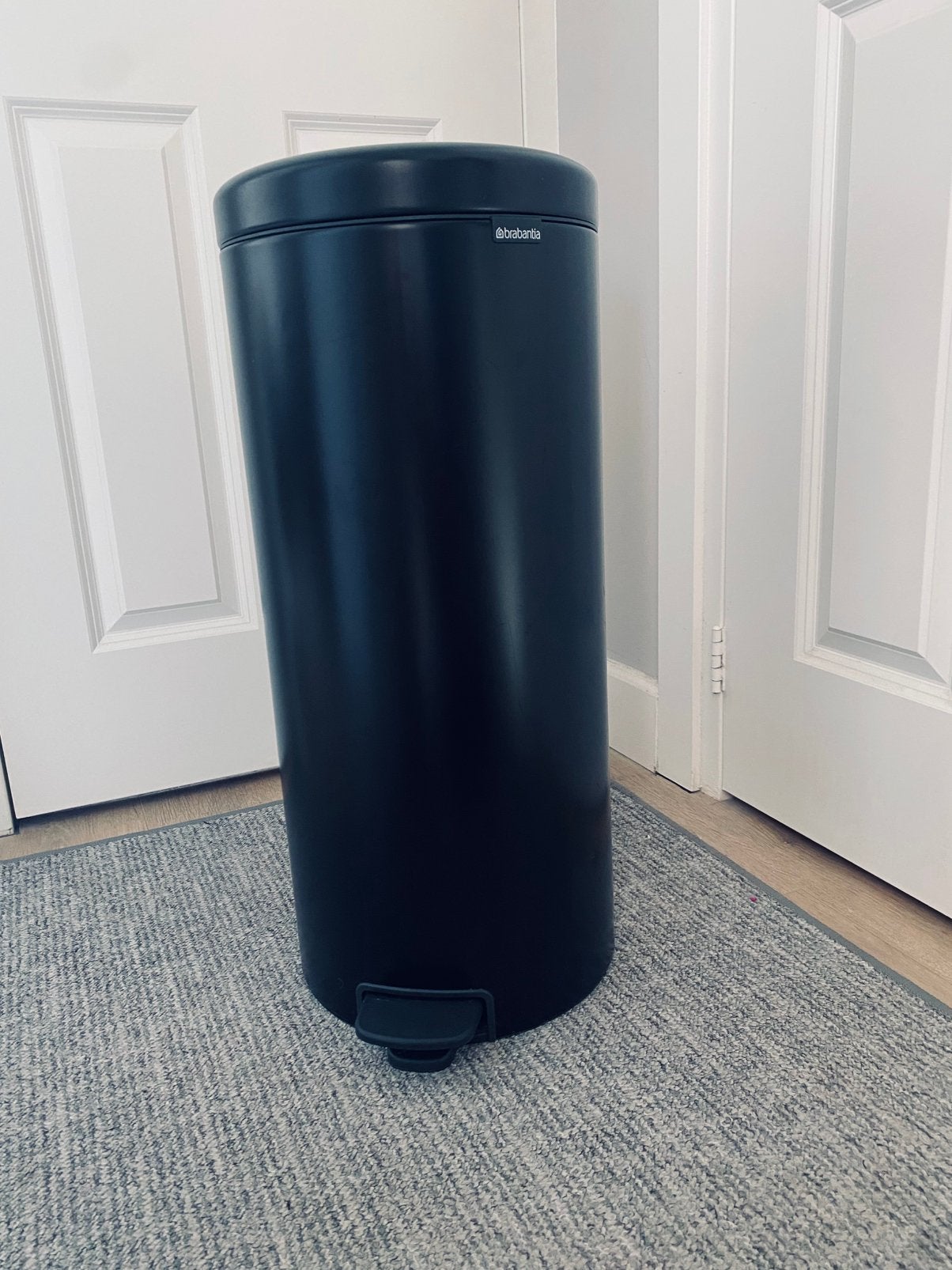 Pedaalemmer Brabantia 30 l, zwart, Ophalen, Gebruikt, Met pedaal, 50 tot 75 cm
