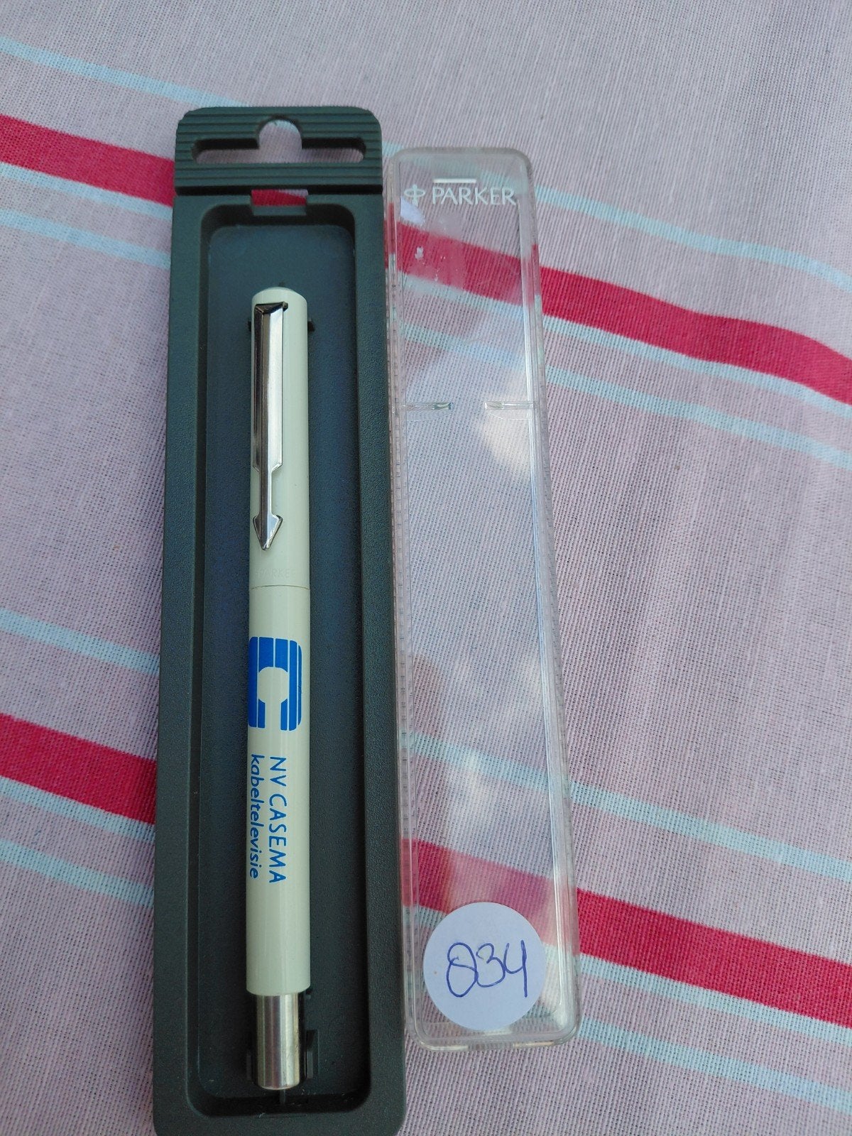 Parkerpen  met reclame 'NV CASEMA kabeltelevisie', Overige merken, Balpen, Ophalen of Verzenden, Zo goed als nieuw