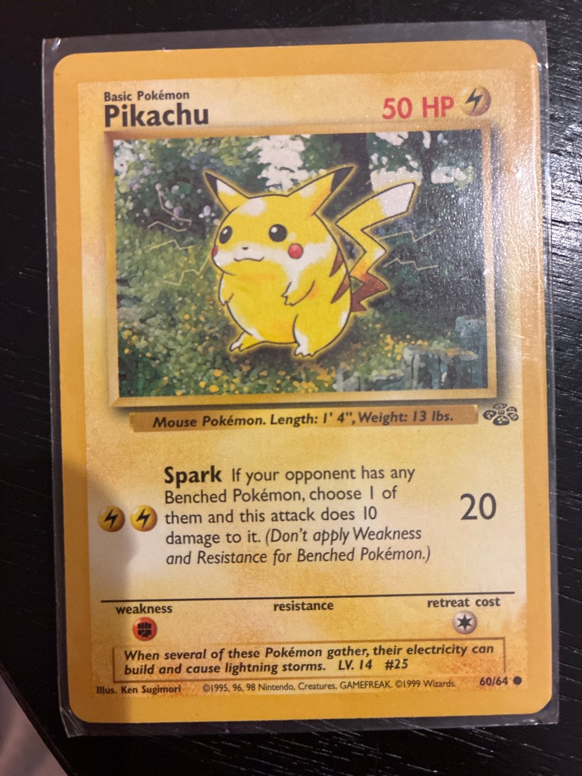 Pikachu Basis Pokémon Kaart 60/64 (1999 Wizards), Ophalen of Verzenden, Gebruikt, Losse kaart