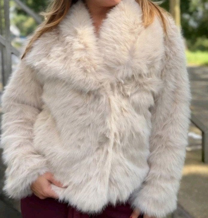 Bomber Faux Fur jasje One Size, Ophalen of Verzenden, Nieuw, Maat 42/44 (L), Beige