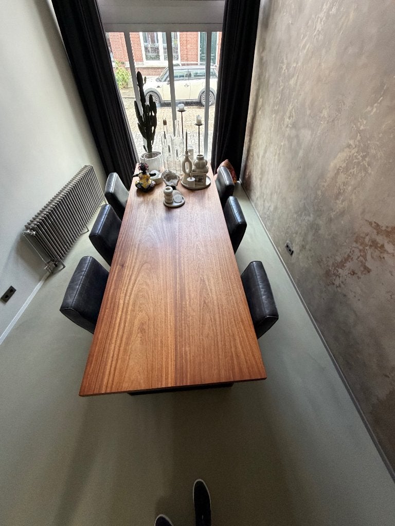 boomstam tafel, Huis en Inrichting, Ophalen, 100 tot 150 cm, 200 cm of meer, Zo goed als nieuw