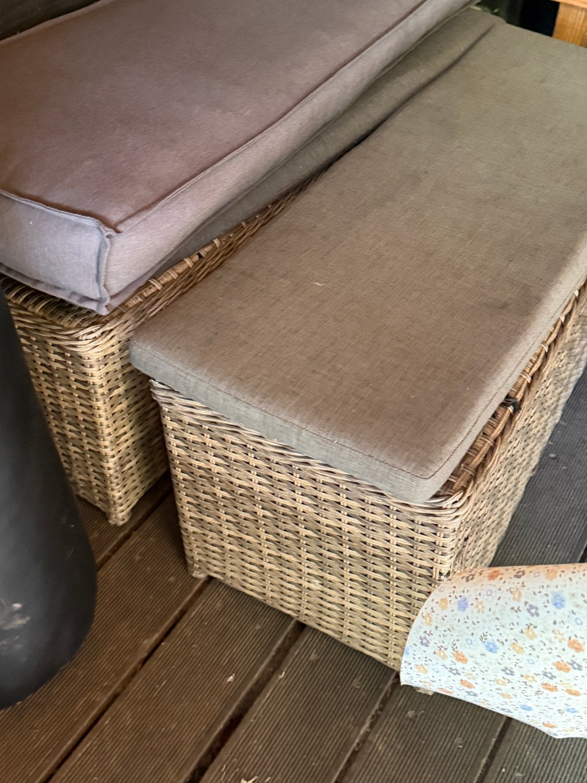 Wicker Loungeset met en Eettafel, Tuin en Terras, Tuinsets en Loungesets, Ophalen, Gebruikt, Meer dan 8 zitplaatsen, Loungeset