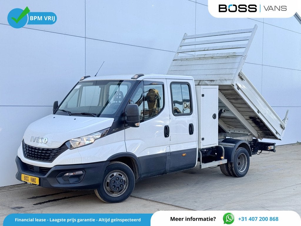 Iveco Daily 35C14 2.3 Kipper Dubbele Cabine Dubbellucht 3,5t, Gebruikt, Zwart, Iveco, Wit