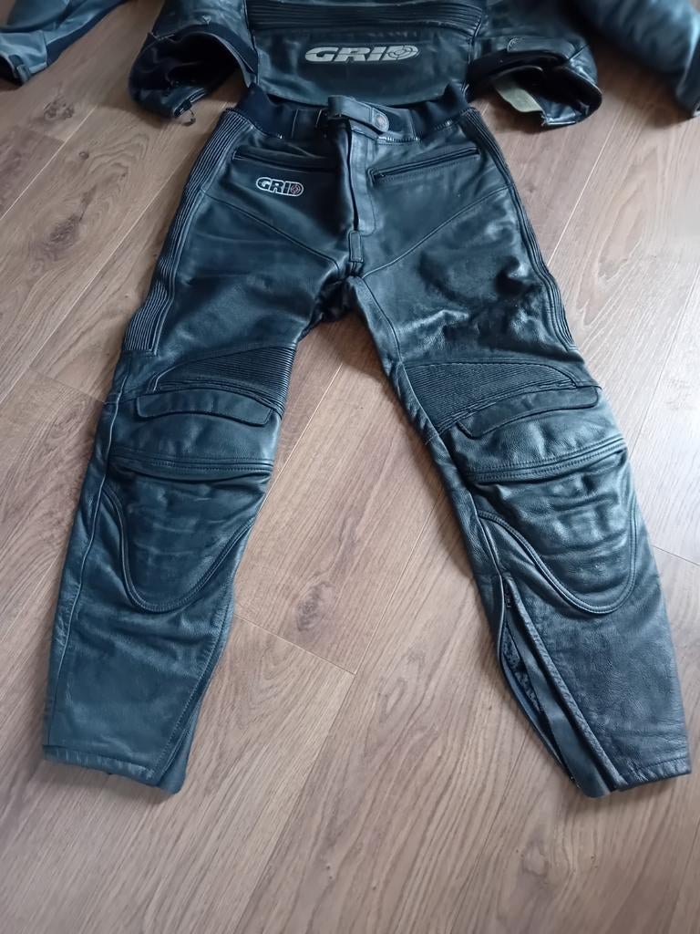 Grid leren combipak (jas en broek) - Maat 25/50, Ophalen of Verzenden