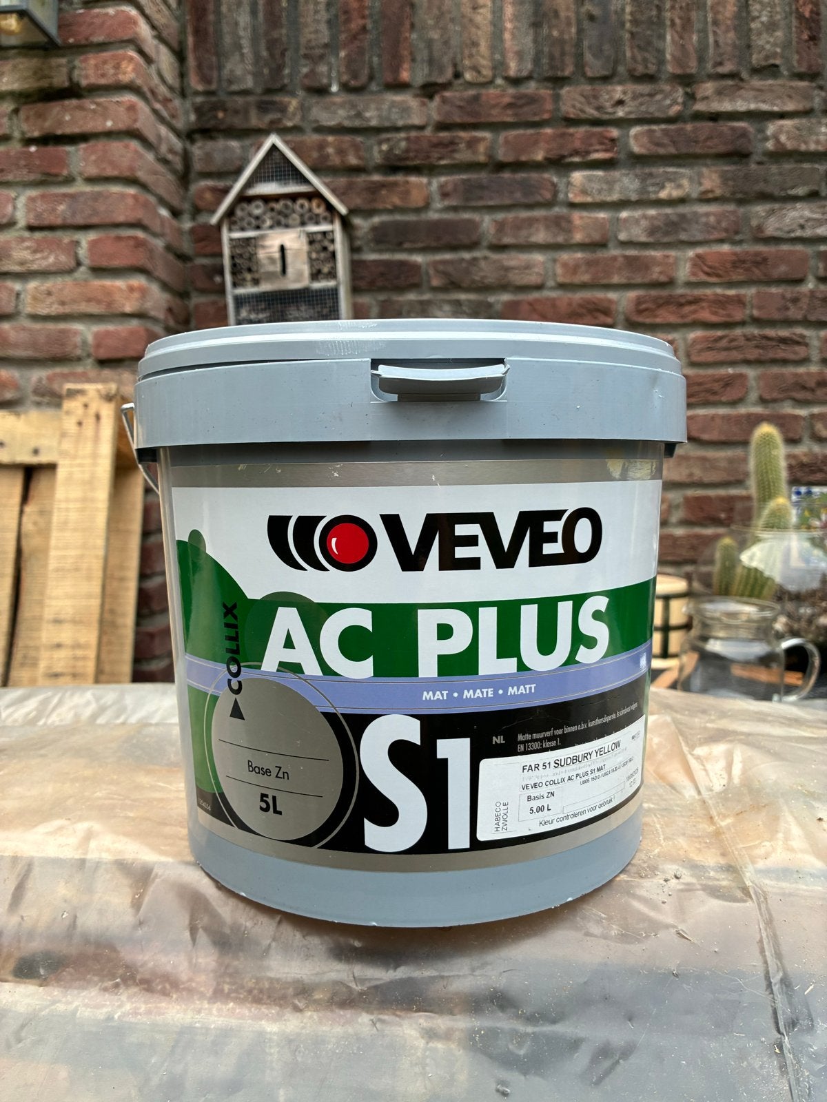 5 liter muurverf - Veveo AC Plus S1 Sudbury Yellow, Ophalen, Overige kleuren, 5 tot 10 liter, Nieuw