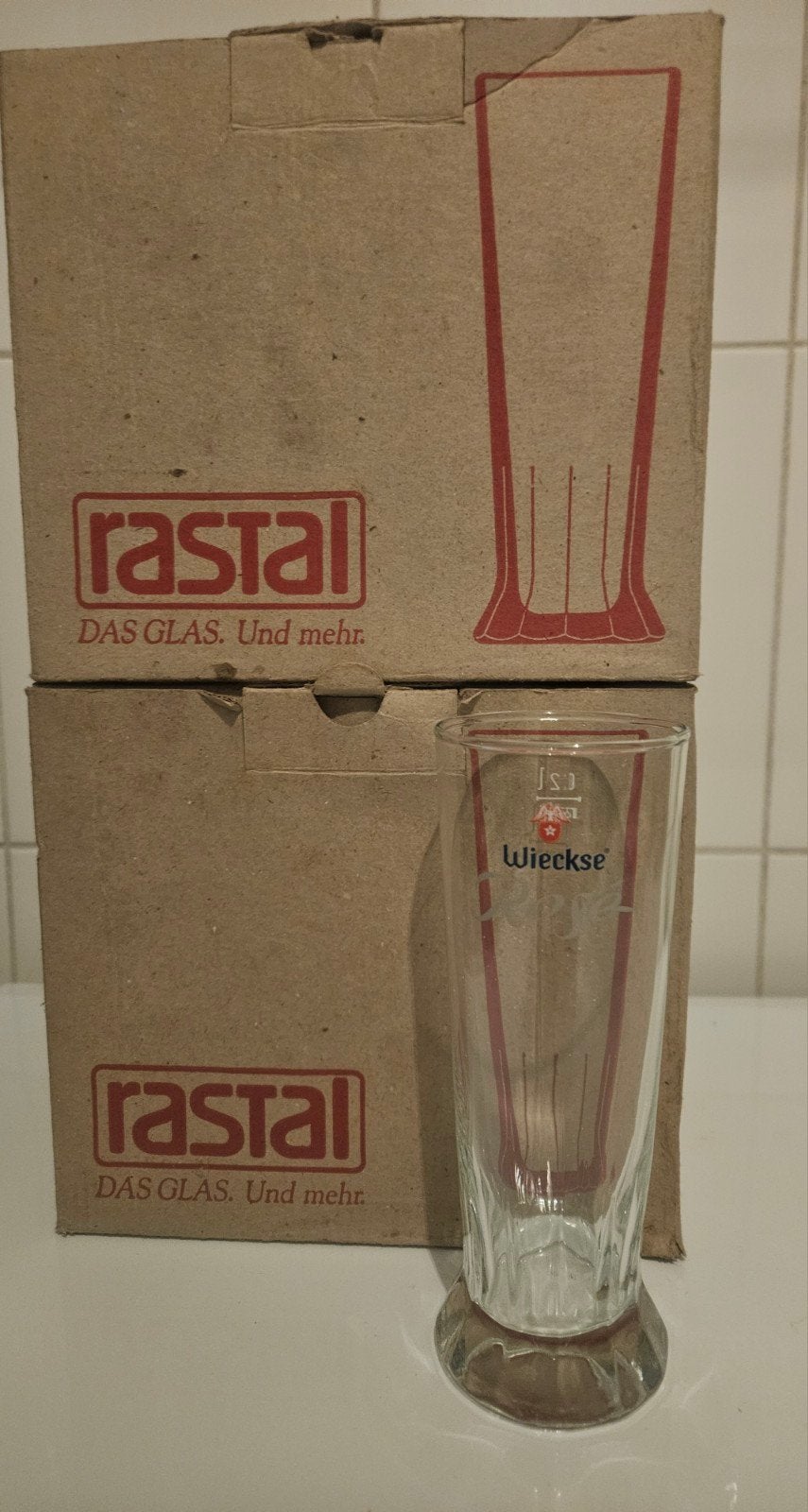 12 Wieckse Rosé bierglazen - Mooie slanke glazen, Ophalen of Verzenden