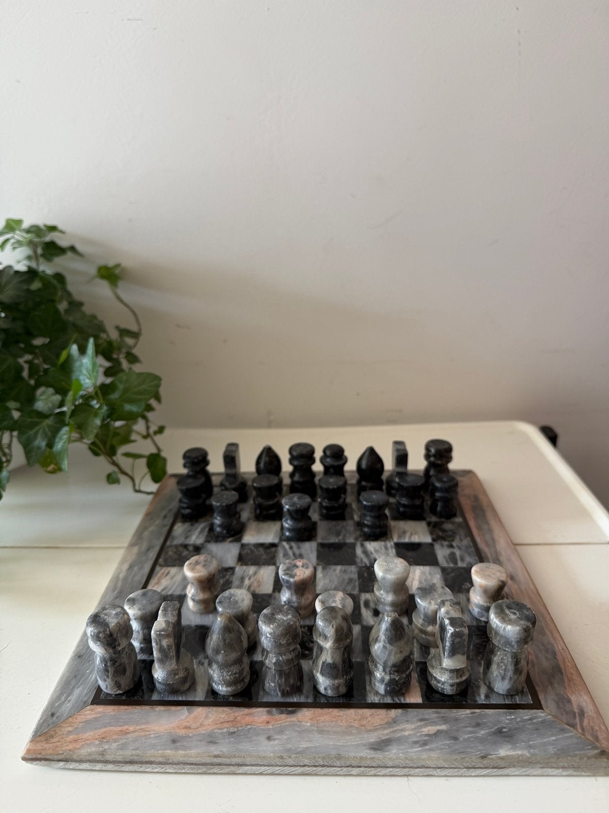 Vintage Onyx schaakspel, Antiek en Kunst, Ophalen of Verzenden