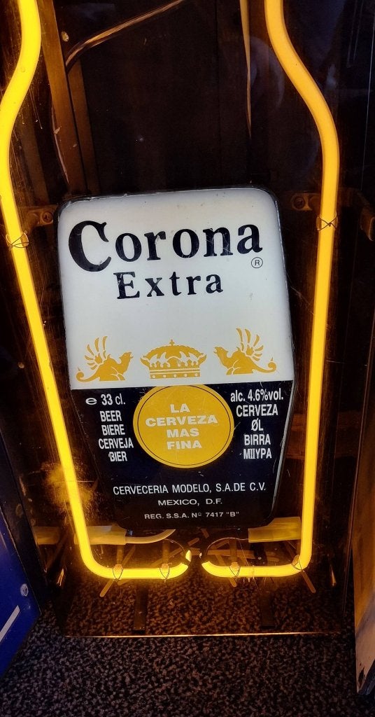 Originele vintage Corona neon lichtbak, neonreclame🍺, Ophalen, Gebruikt, ., Lichtbak of (neon) lamp