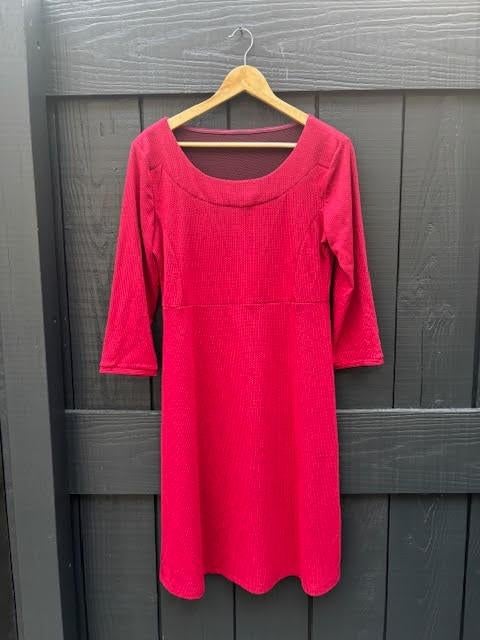 ***Zilch Amsterdam*** jacquard jurk – rood – maat 40, Maat 38/40 (M), Ophalen of Verzenden, Zo goed als nieuw, Knielengte