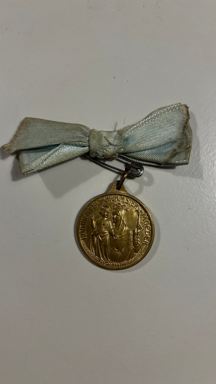 Antieke bronzen Mariacongregatie-medaille, Antiek en Kunst, Ophalen of Verzenden
