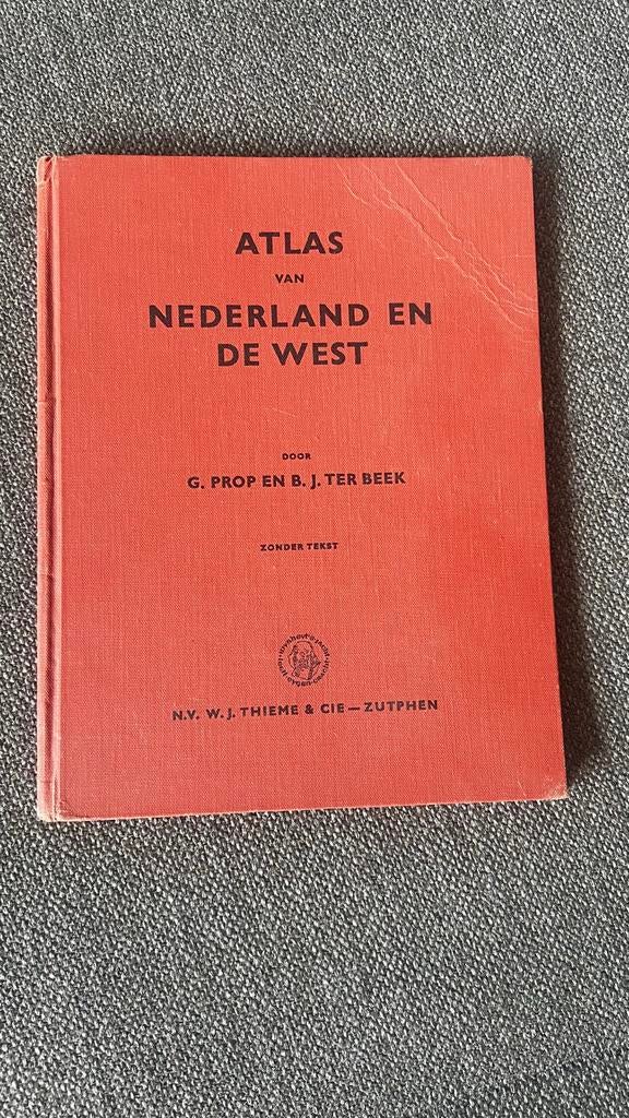 Atlas van Nederland en de West - G. Prop en B.J. Ter Beek, Boeken, Gelezen, Overige atlassen, Ophalen of Verzenden, 1800 tot 2000