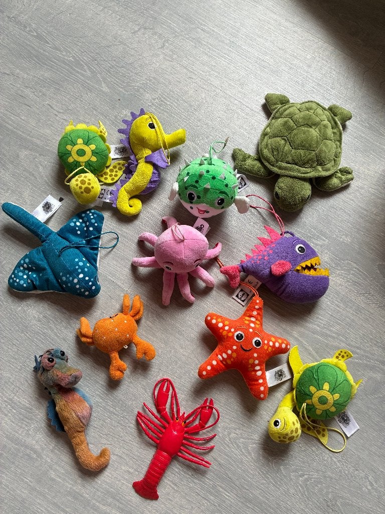 knuffels zeedieren kleine set, Ophalen of Verzenden, Overige typen