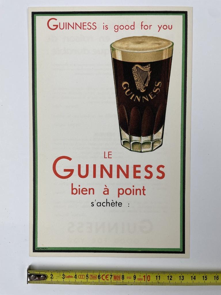 oude flyer voor Guinness bier, Verzamelen, Ophalen of Verzenden, Gebruikt, Overige merken