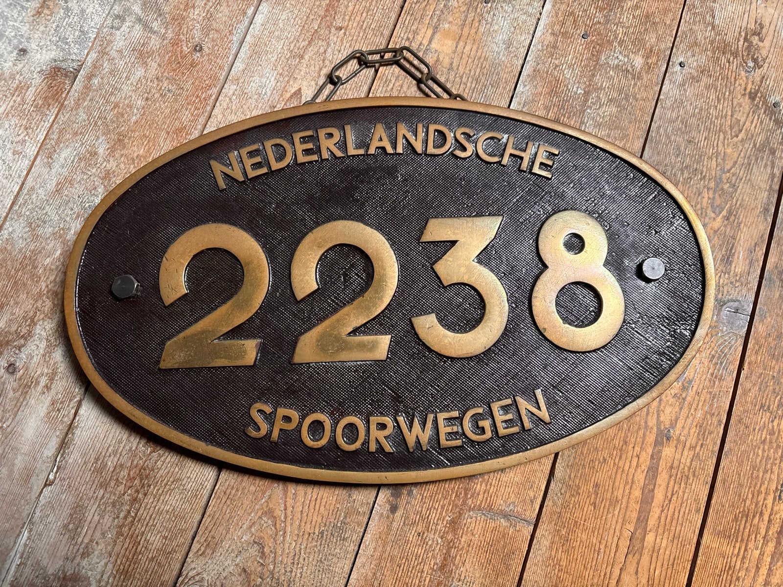 #2238 Originele NS Locomotief Nummerpl 2238(Gietijzer/Brons), Ophalen, Gebruikt, Trein, Overige typen