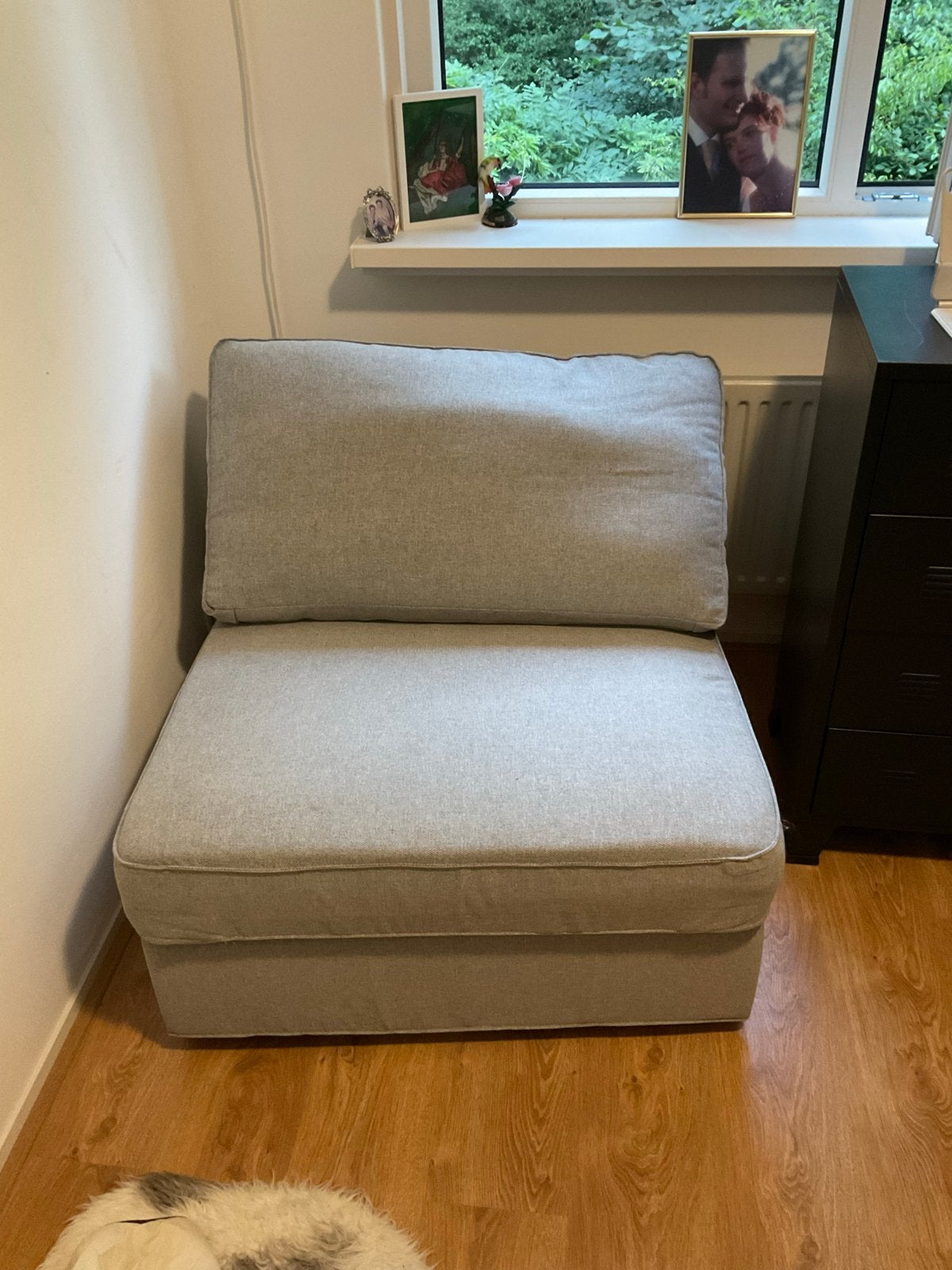 IKEA 1-zits slaapbank grijs, Ophalen, Gebruikt, 90 cm, Eenpersoons
