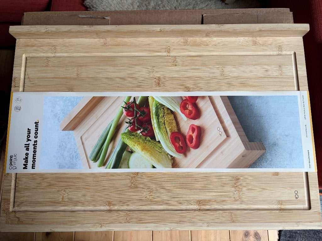 XL Bamboe aanrecht snijplank met sapgeul 60x40x4cm, Ophalen, Snij-/serveerplank, Nieuw, Overige materialen