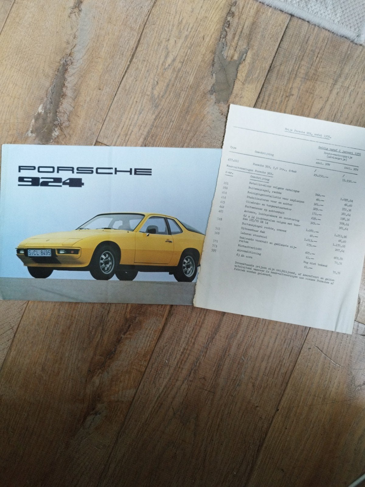 Porsche 924 brochure 1976 met prijslijst, Boeken, Gelezen, Porsche, Ophalen of Verzenden, Porsche